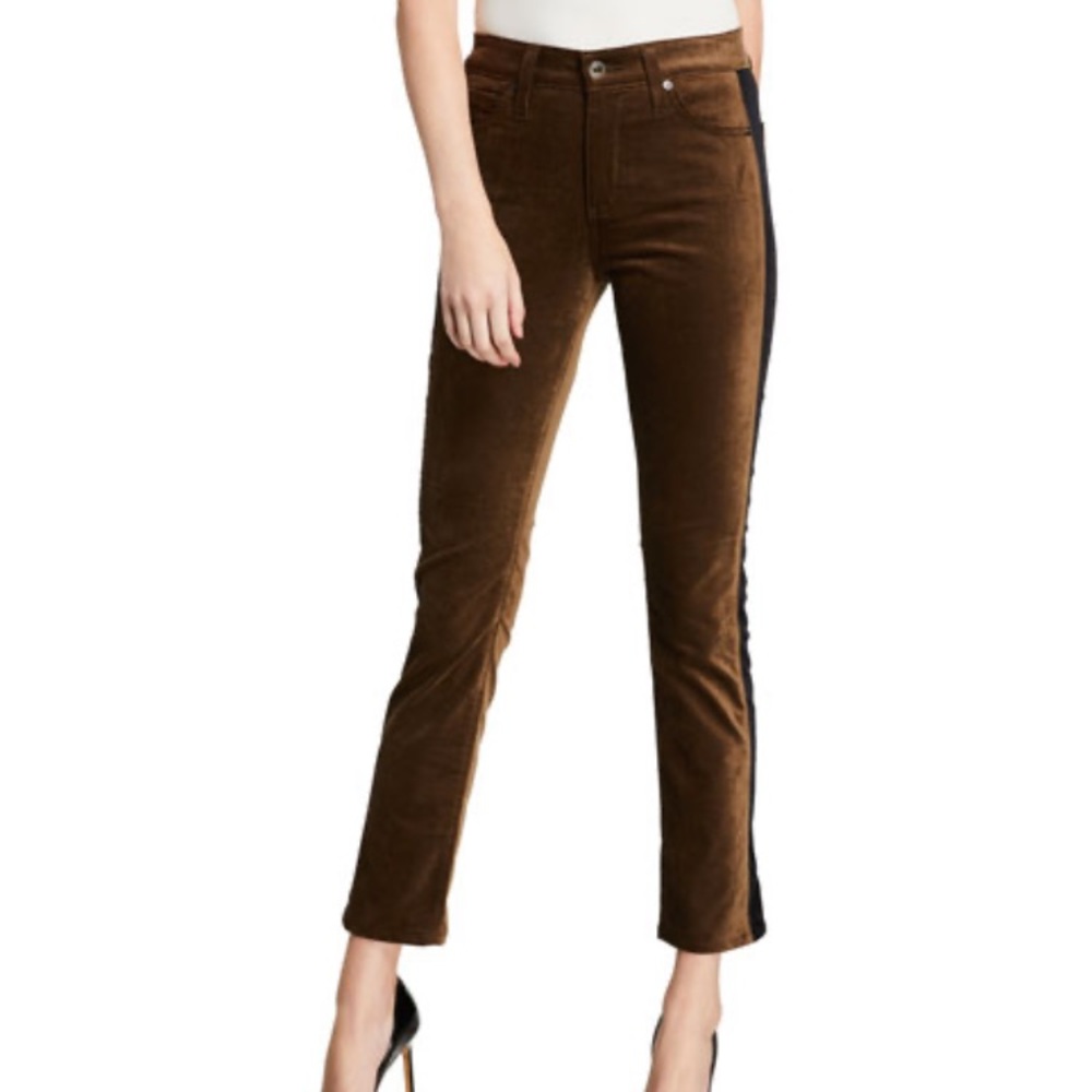 AG The Mari Tuxedo Stripe Velvety Jean
